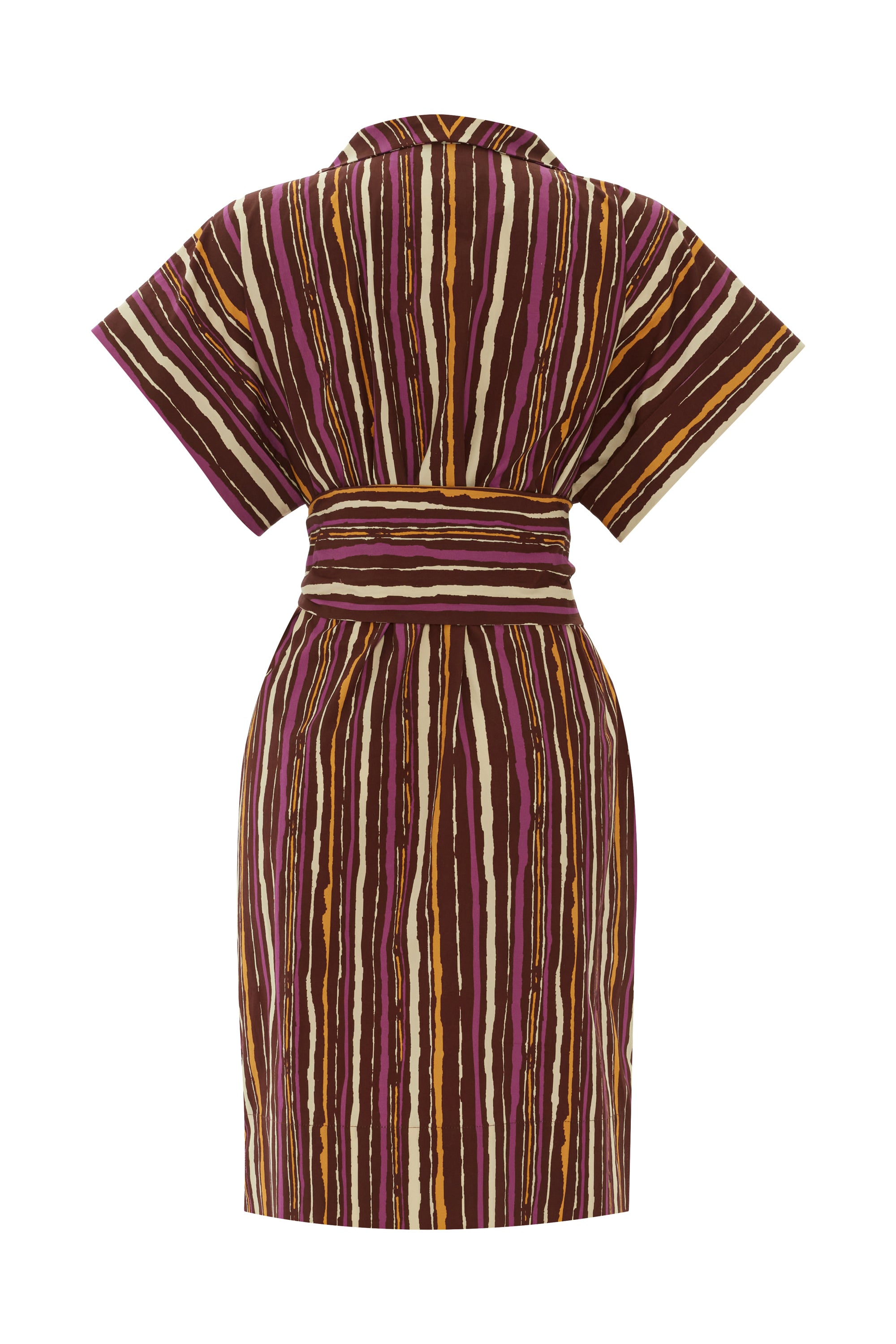 Çiçek İşlemeli ve Belden Bağlamalı Elbise