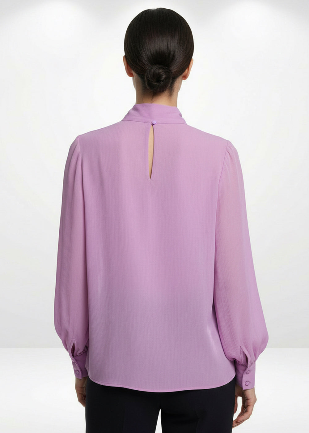 Desenli Fular Yaka Uzun Kollu Regular Bluz