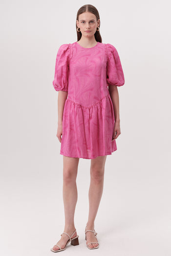 Bisiklet Yaka Sırt Dekolteli Mini Elbise