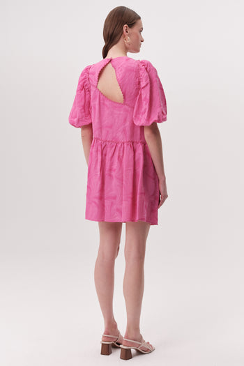 Bisiklet Yaka Sırt Dekolteli Mini Elbise