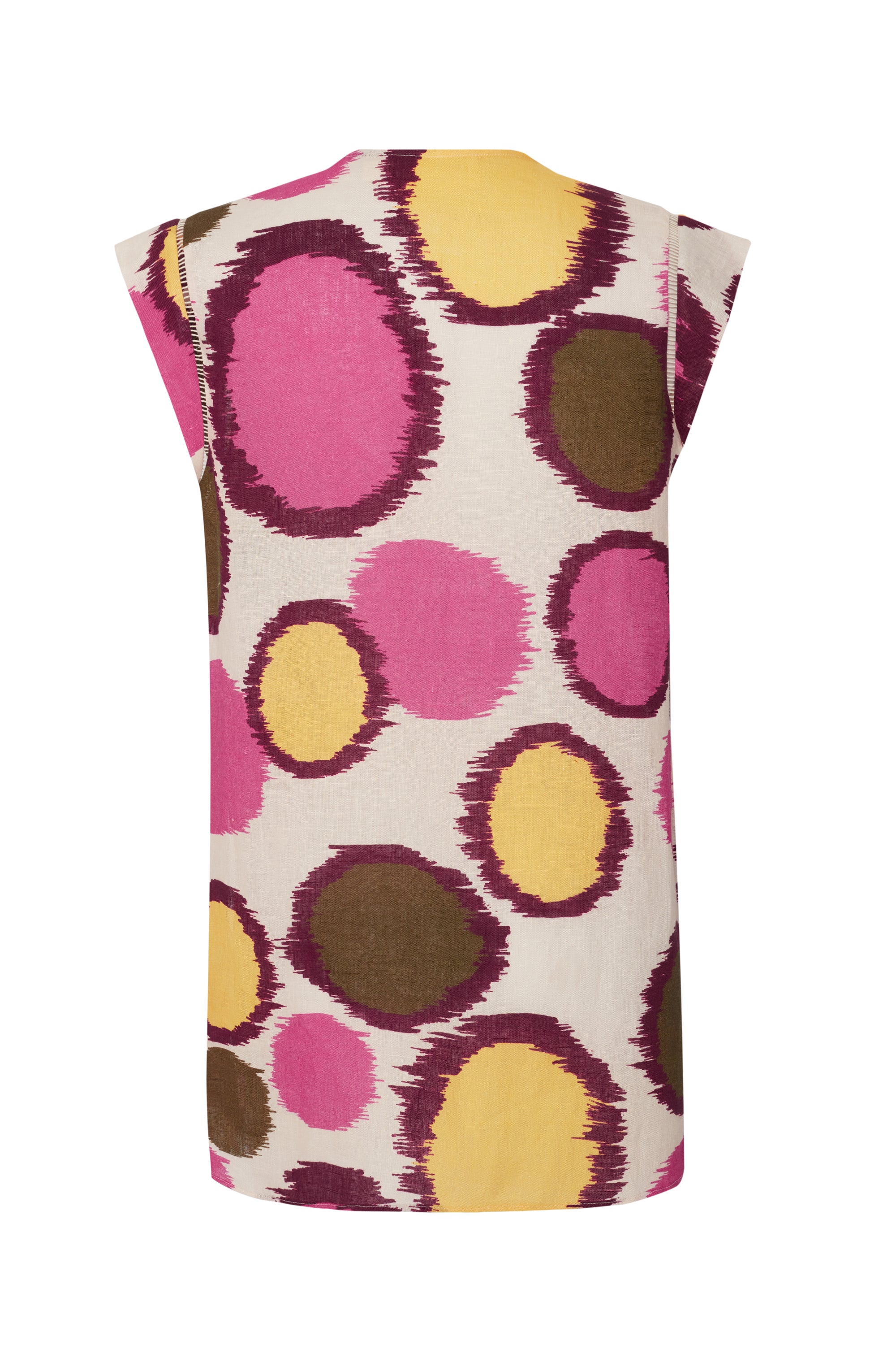 Renkli Yuvarlak Desenli Salaş Gömlek