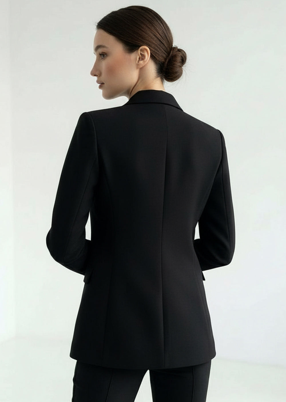 Gold Düğme Detaylı Kruvaze Dokuma Blazer Ceket