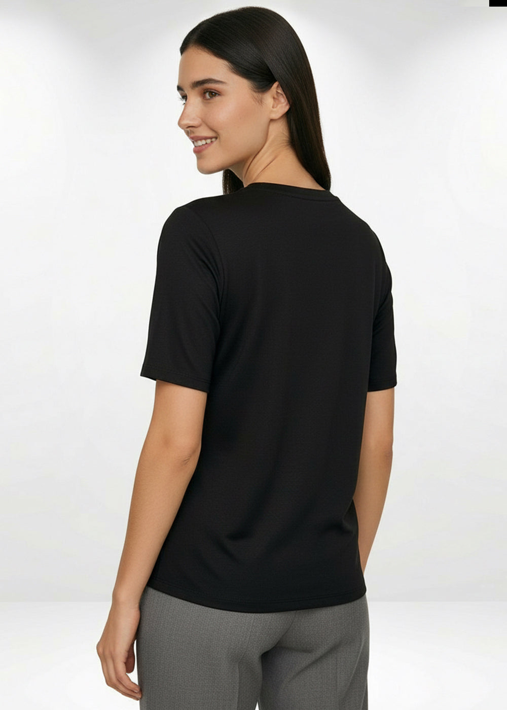 Bisiklet Yaka Kuş İşlemeli Kısa Kollu Örme T-Shirt