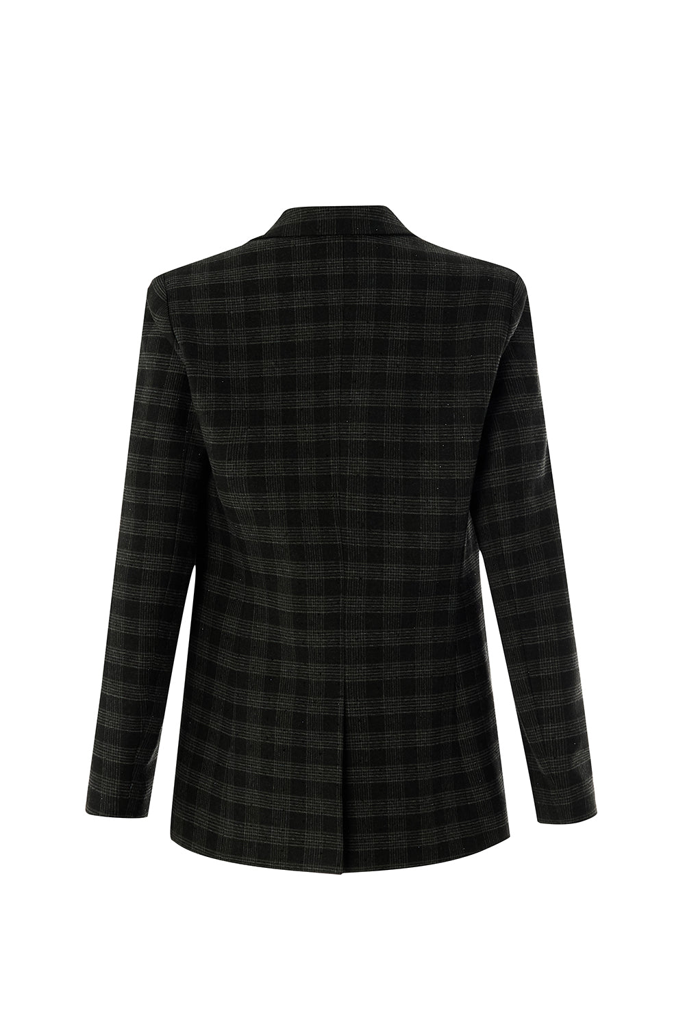 Ekose Taş Detaylı Cepli Regular Astarlı Antrasit Blazer Ceket