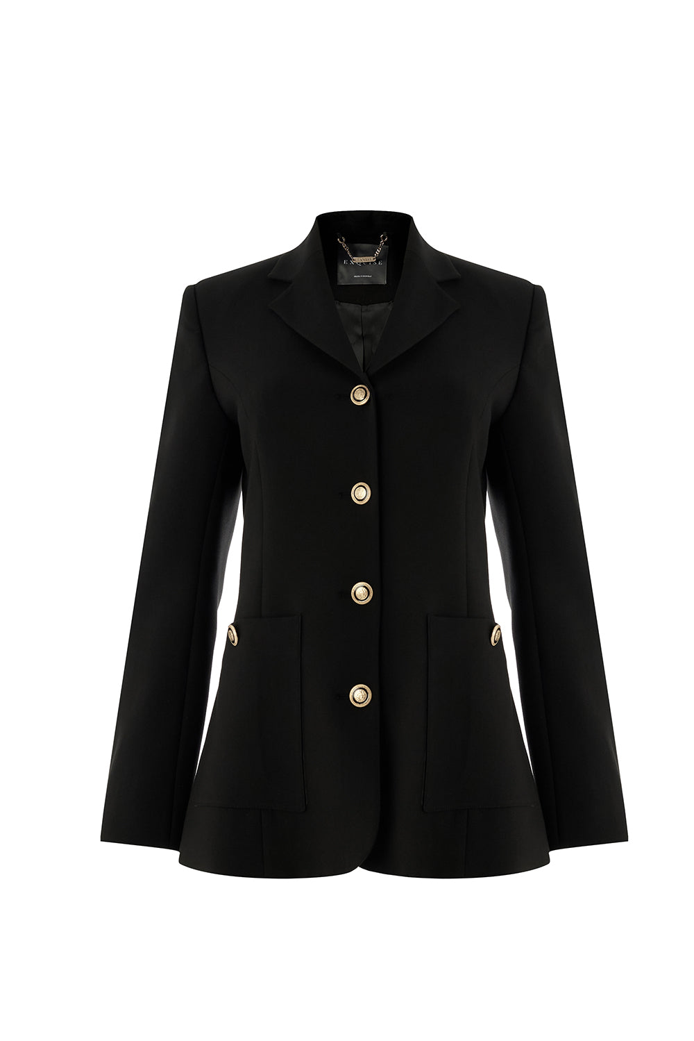 Vatkalı Astarlı Slim Fit Cepli Siyah Ceket