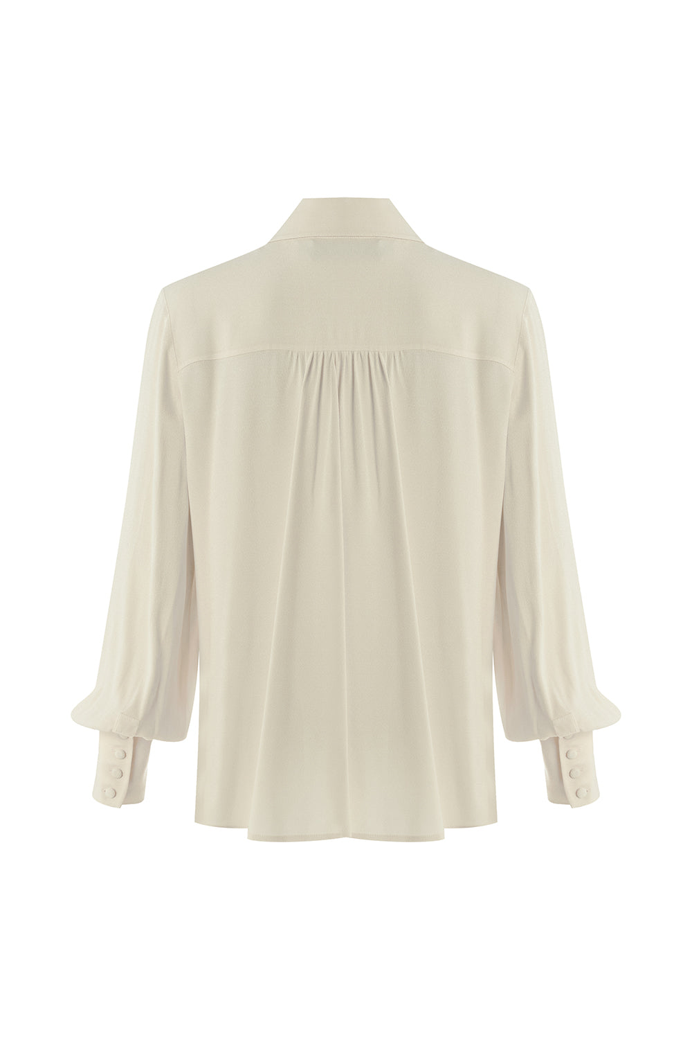 Fular Detaylı Düğmeli Regular Uzun Kollu Viskon Gömlek