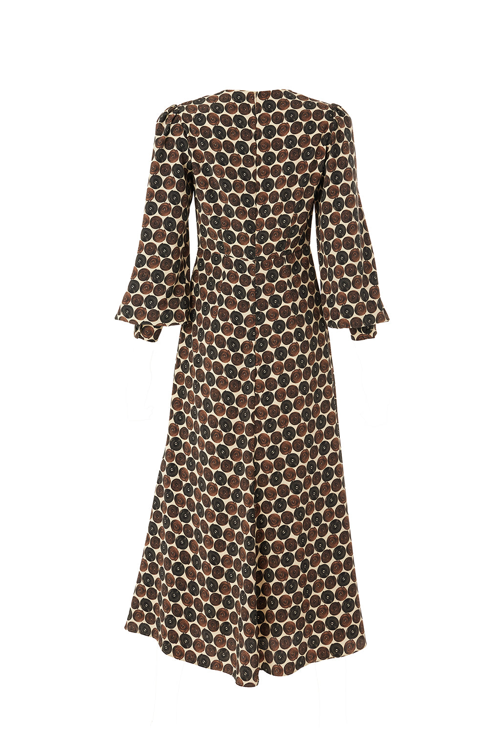 Desenli Bisiklet Yaka Regular Midi Çok Renkli Elbise