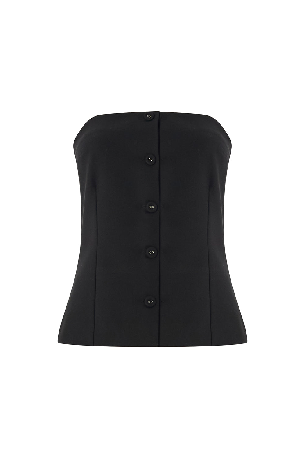 Straplez Düğmeli Slim Fit Siyah Büstiyer