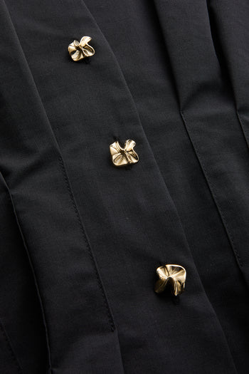 Düşük Kollu Bele Oturan Pileli Poplin Gömlek