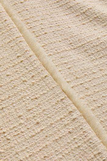 Ekru Renk Dokulu Kumaş Diz Altı Kloş Etek