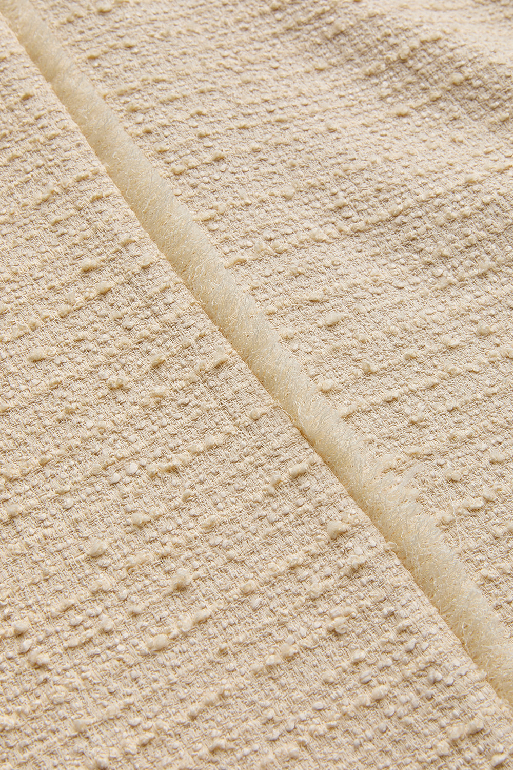 Ekru Renk Dokulu Kumaş Diz Altı Kloş Etek