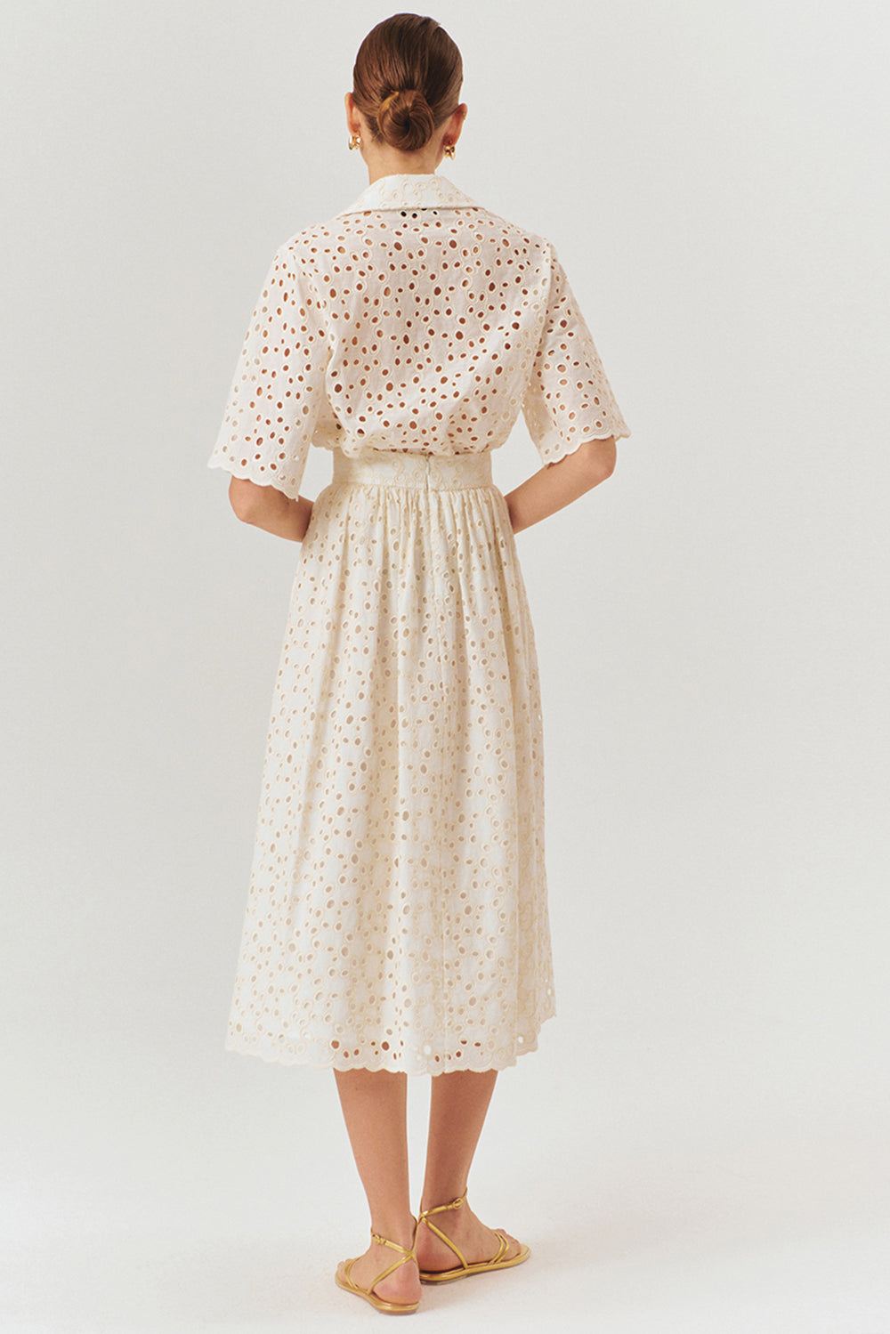 Fisko Desenli Pamuklu Midi Boy Regular Etek