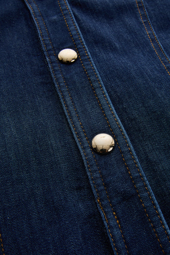 V Yaka Yarasa Kol Önden Düğmeli Regular Fit Midi Boy Elbise