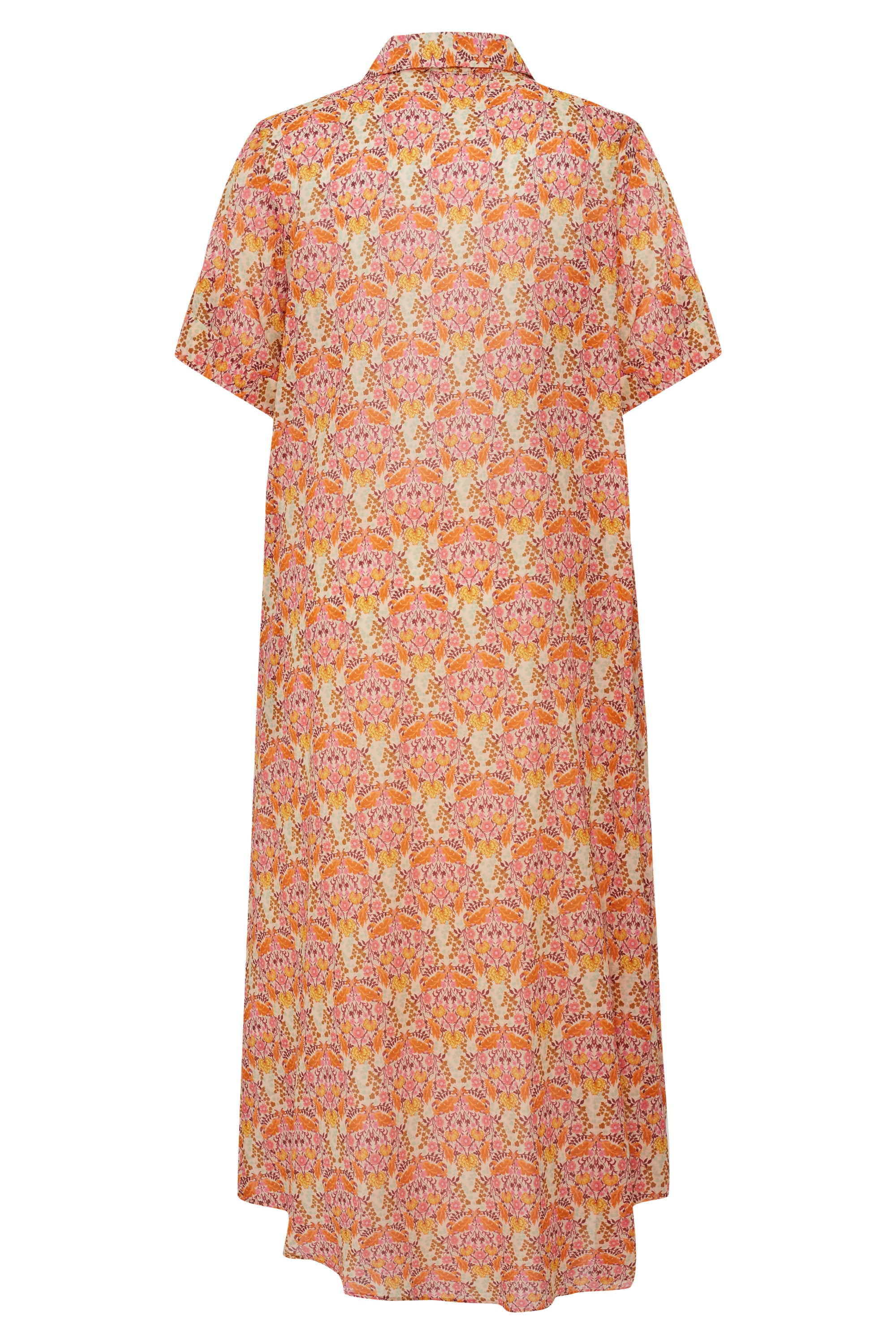 Midi Boy Çiçek Desenli Gömlek Elbise