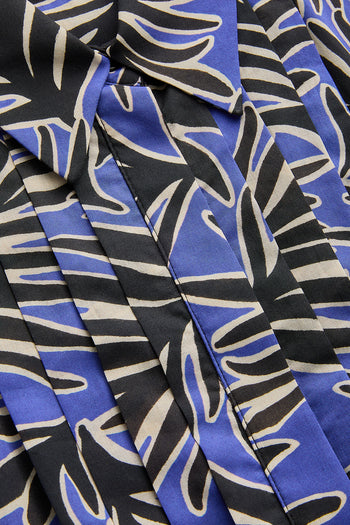 Yaprak Desenli Pamuklu Regular Midi Gömlek Elbise