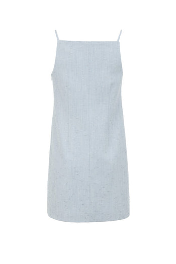 Sim Detaylı Taş Düğmeli Pamuklu Mini Elbise