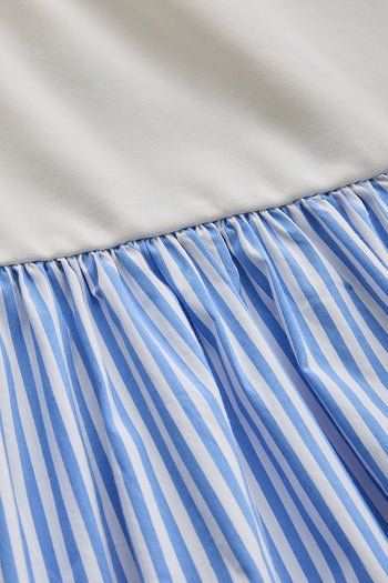 İşleme Detaylı Kısa Kollu Bisiklet Yaka Regular Midi Elbise