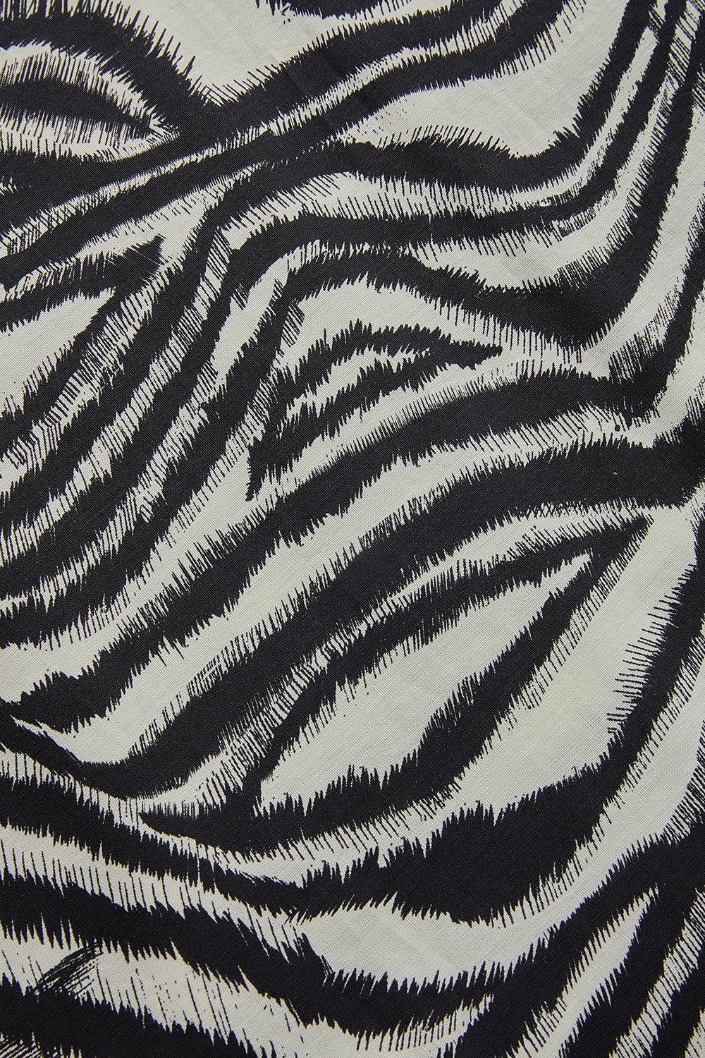 Tokalı Kemer Detaylı Zebra Desenli A Kesim Pamuklu Midi Etek