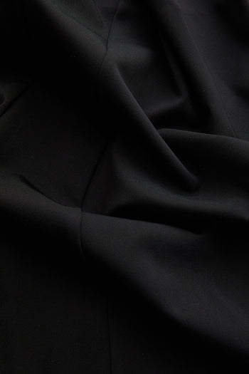 Siyah Tek Omuzlu Çiçek Detaylı A Kesim Midi Elbise