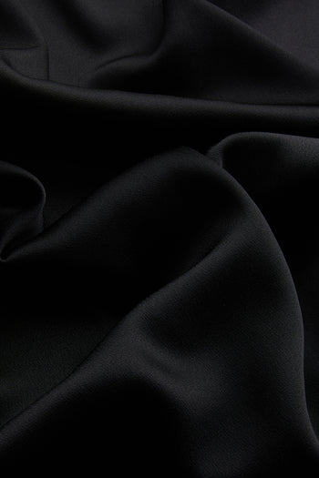 Askılı A Kesim Regular Fit Siyah Saten Maxi Elbise