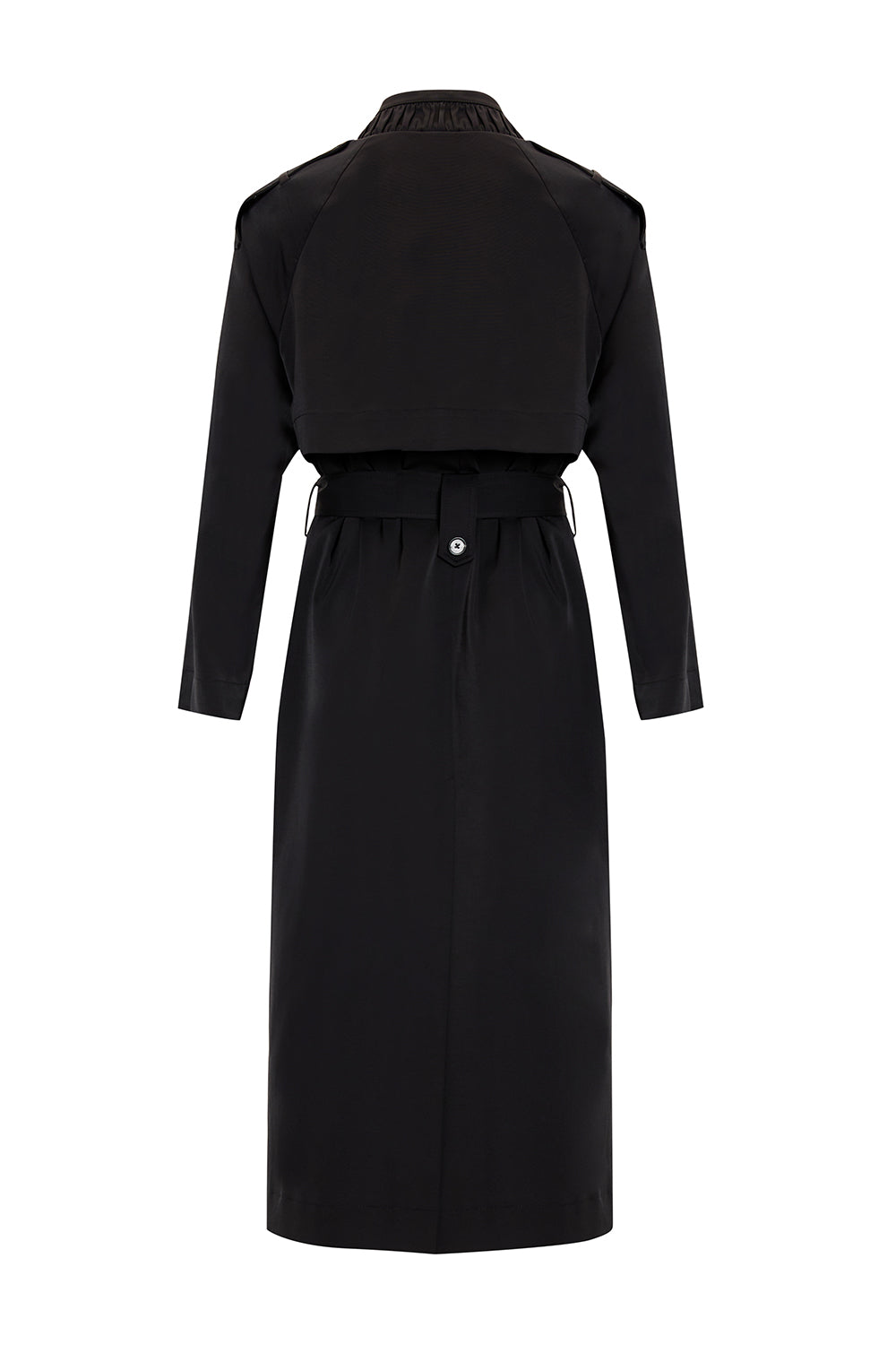 Taş İşlemeli Dik Yaka Kemerli Regular Trençkot