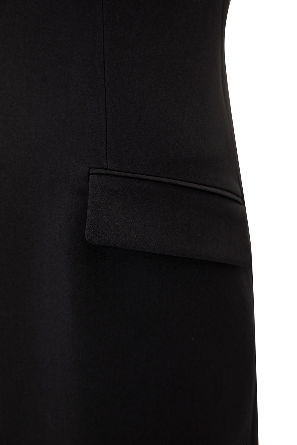 Kayık Yaka Kolsuz Regular Dokuma Siyah Midi Elbise