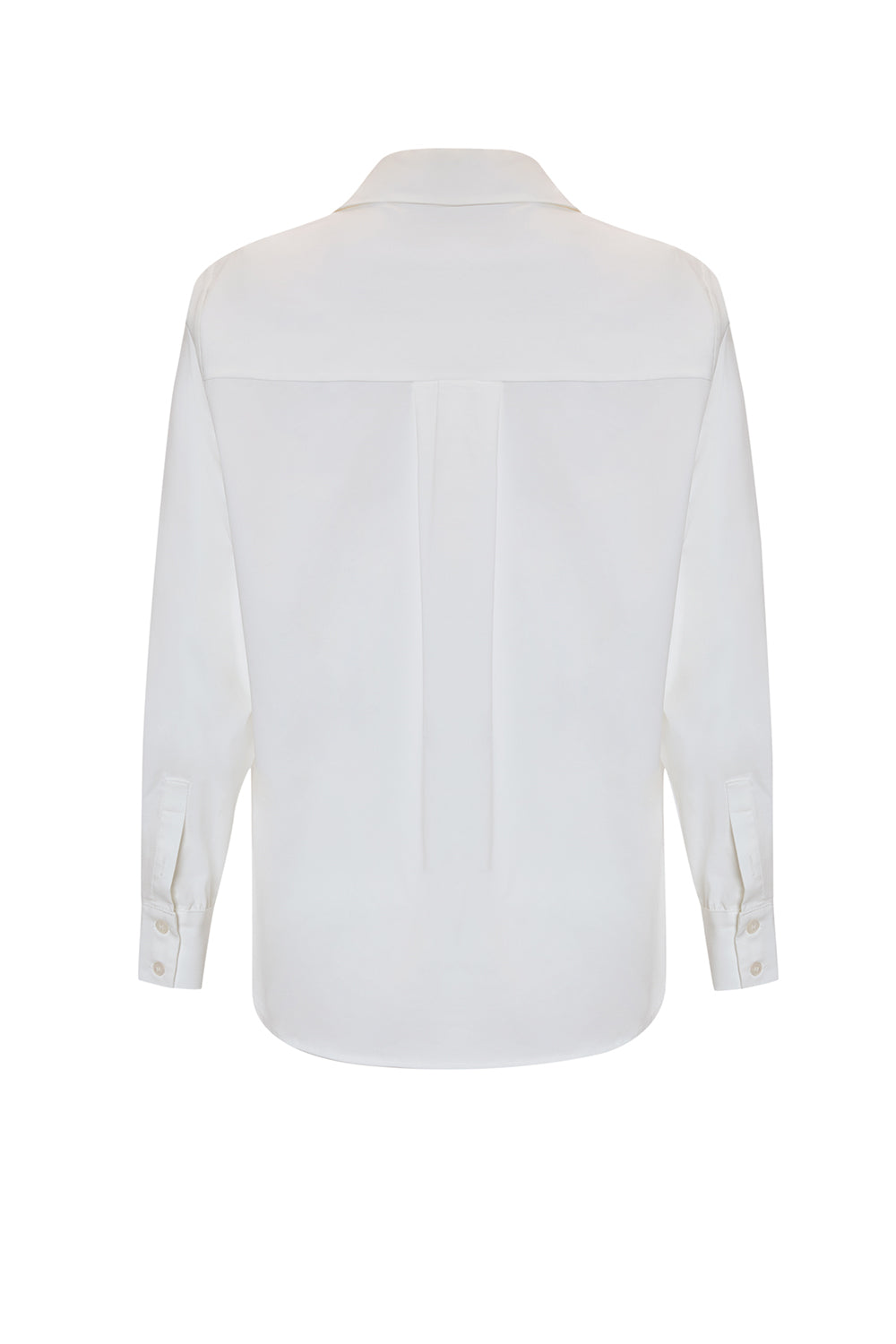 Uzun Kollu Düğmeli Dokuma Kemik Gömlek