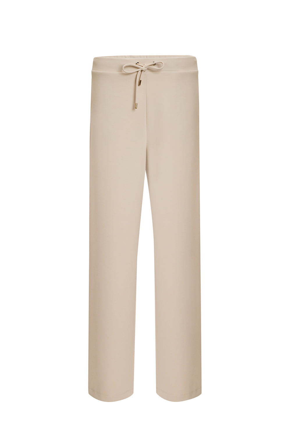 Bağcıklı Regular Örme Krem Pantolon