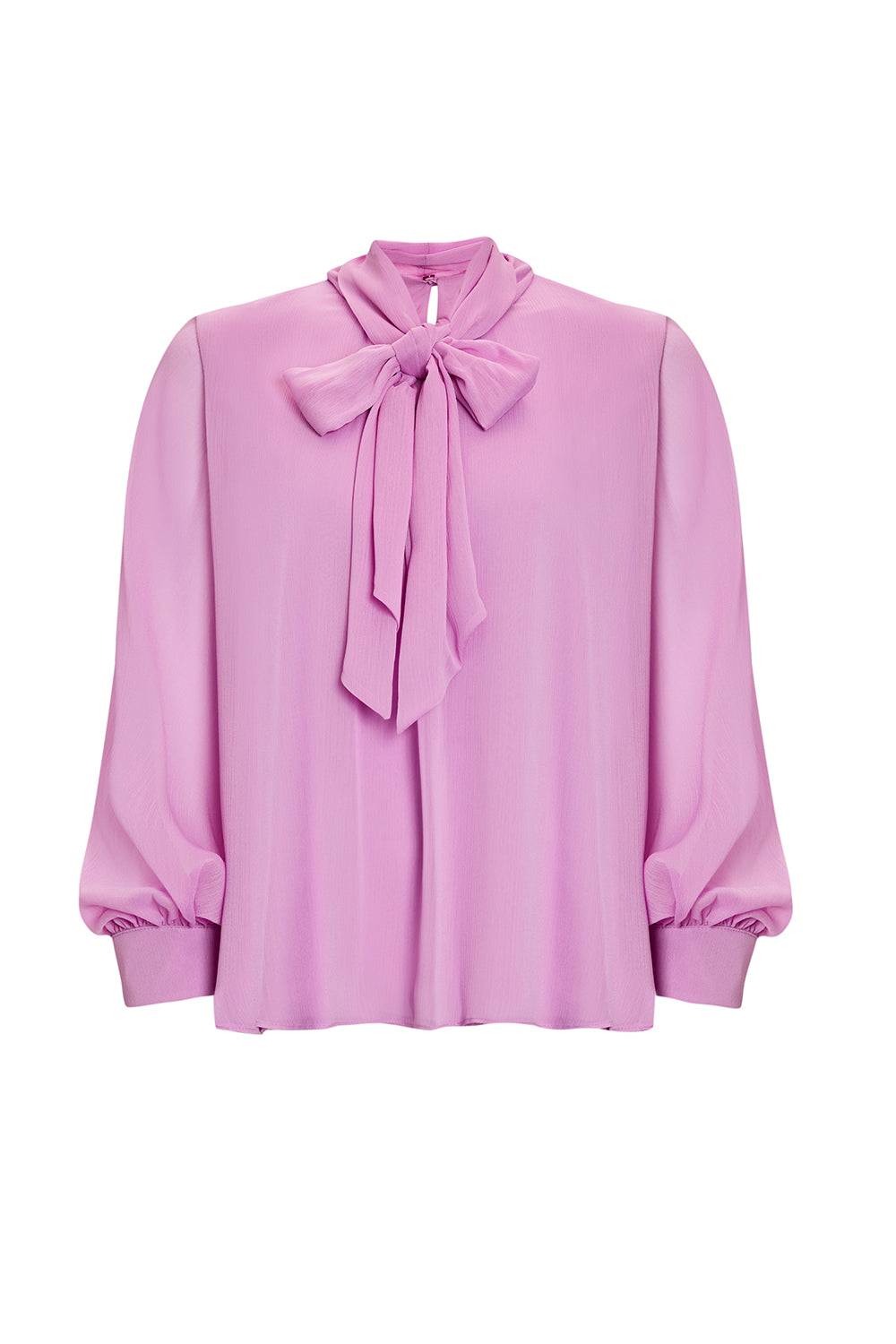 Desenli Fular Yaka Uzun Kollu Regular Bluz