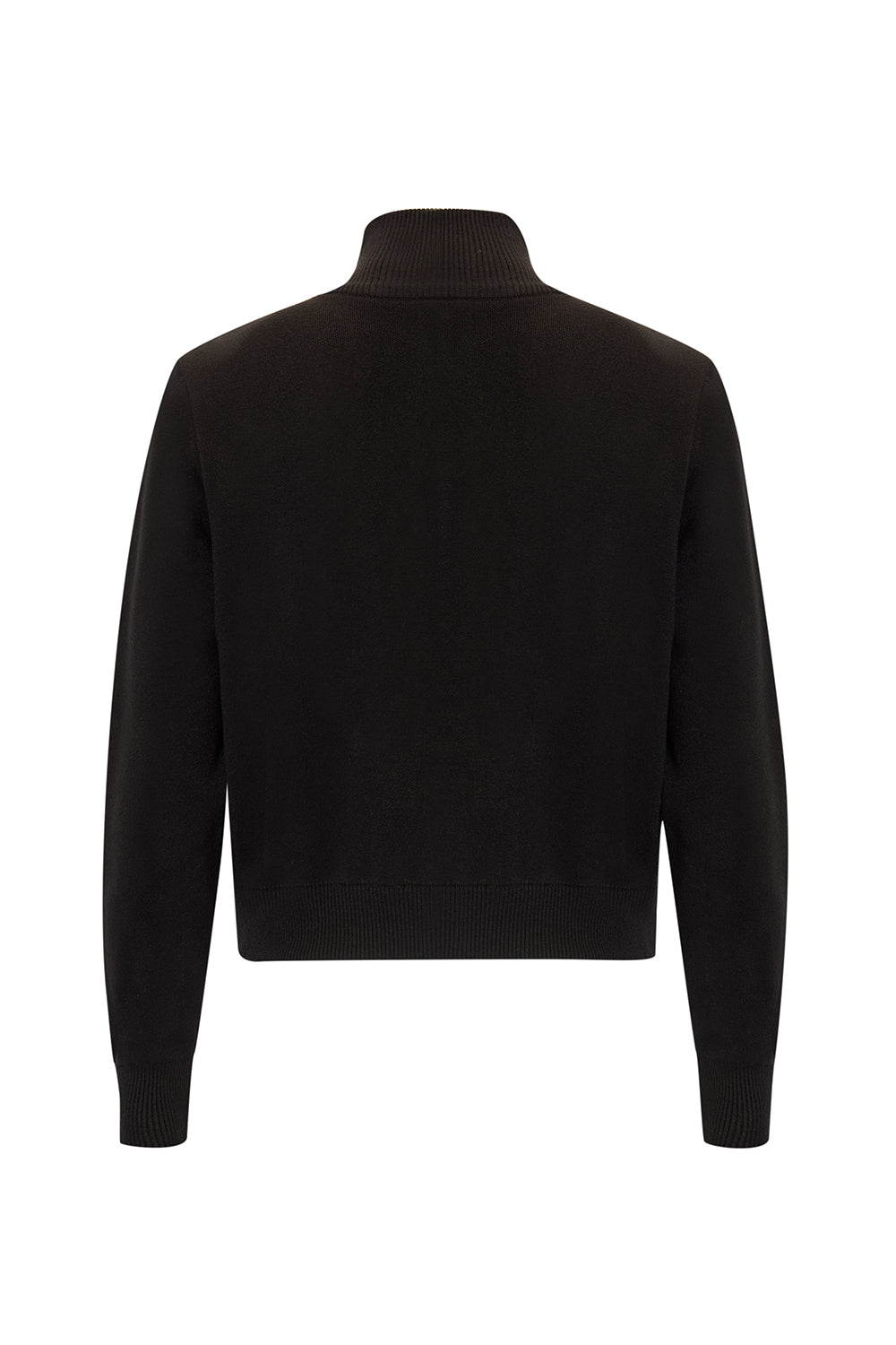 Fermuarlı Dik Yaka Uzun Kollu Regular Triko Hırka