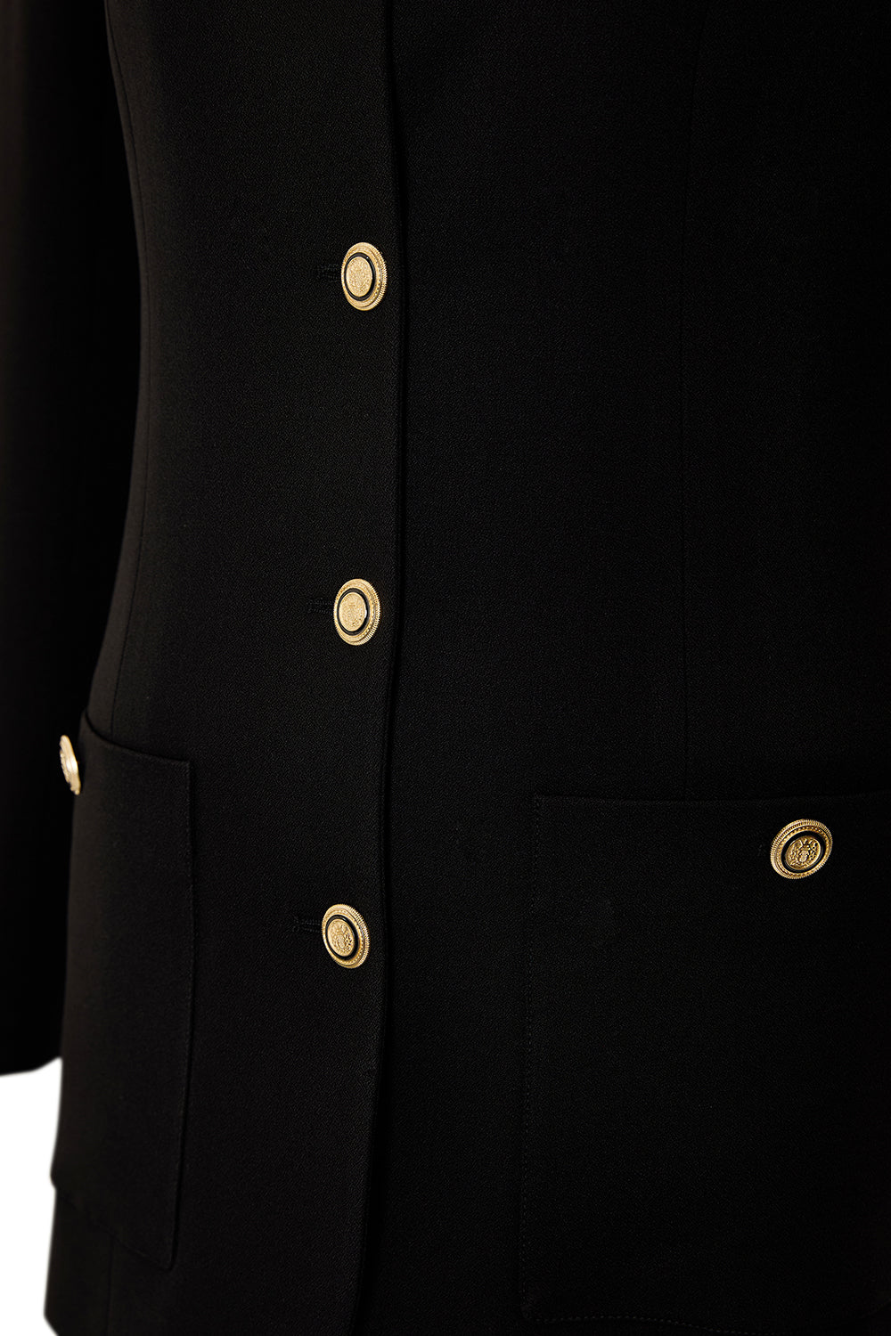 Gold Düğmeli Uzun Kollu Regular Dokuma Blazer Ceket