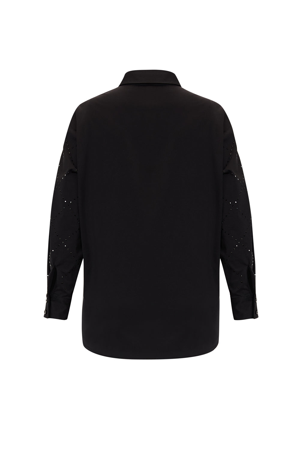 Taş Desenli Cepsiz Uzun Kol Regular Pamuk Gömlek