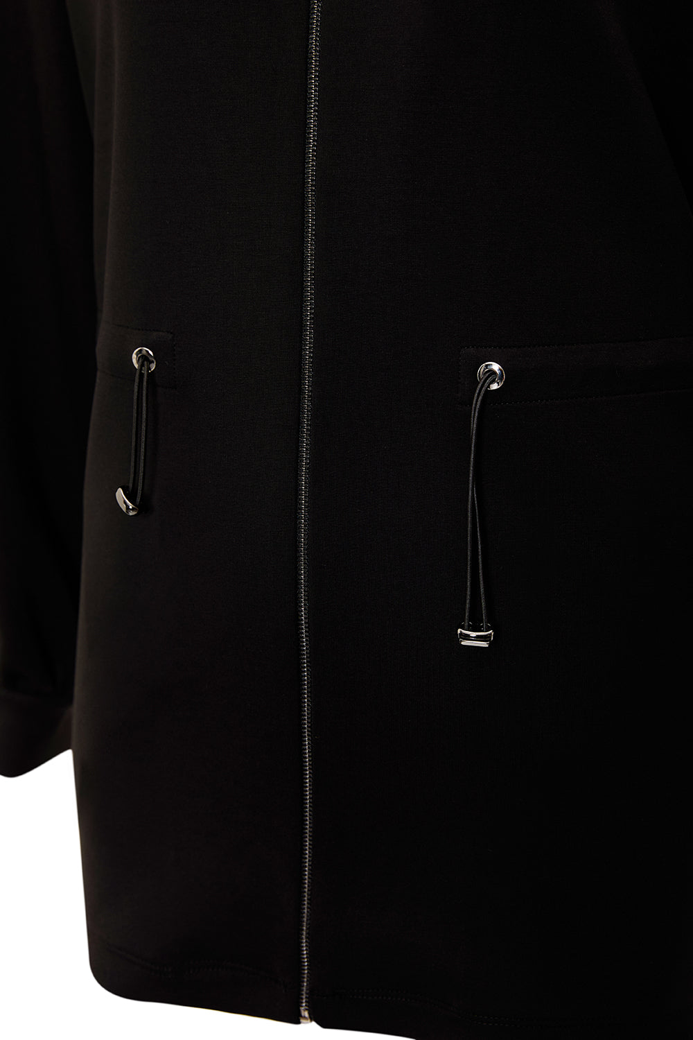 Beli Bağcıklı Örme İşlemeli Sweatshirt