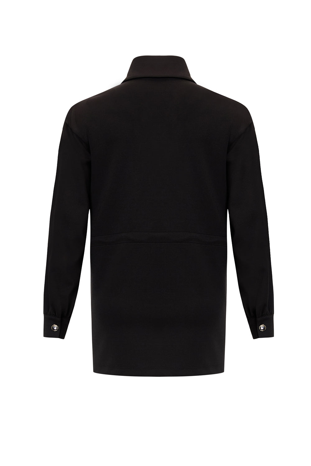 Beli Bağcıklı Örme İşlemeli Sweatshirt