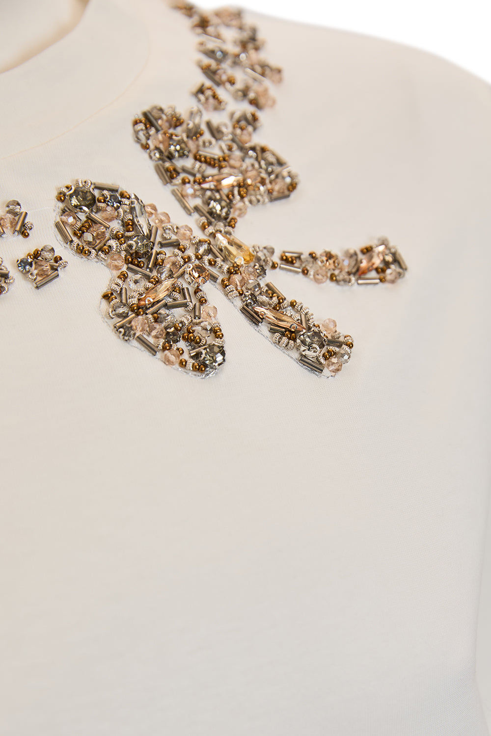 Yakası İşlemeli Kısa Kollu Örme Regular T-Shirt