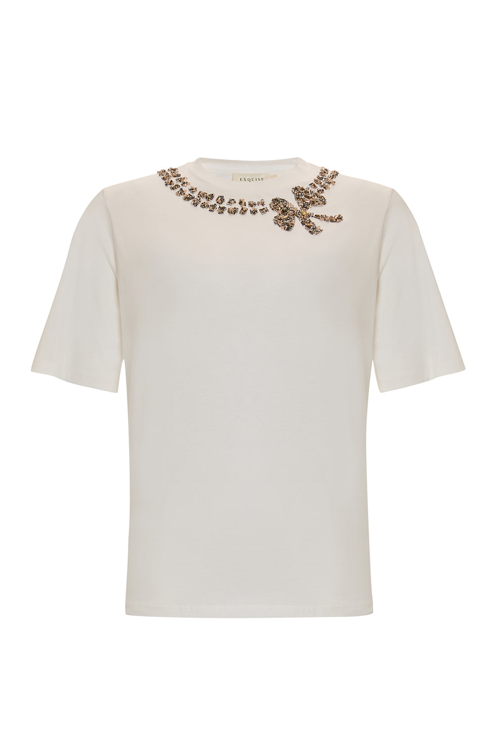 Yakası İşlemeli Kısa Kollu Örme Regular T-Shirt