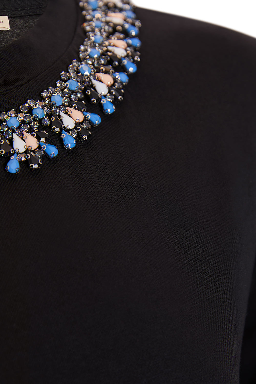 Bisiklet Yaka İşlemeli Kısa Kollu Regular Örme T-Shirt