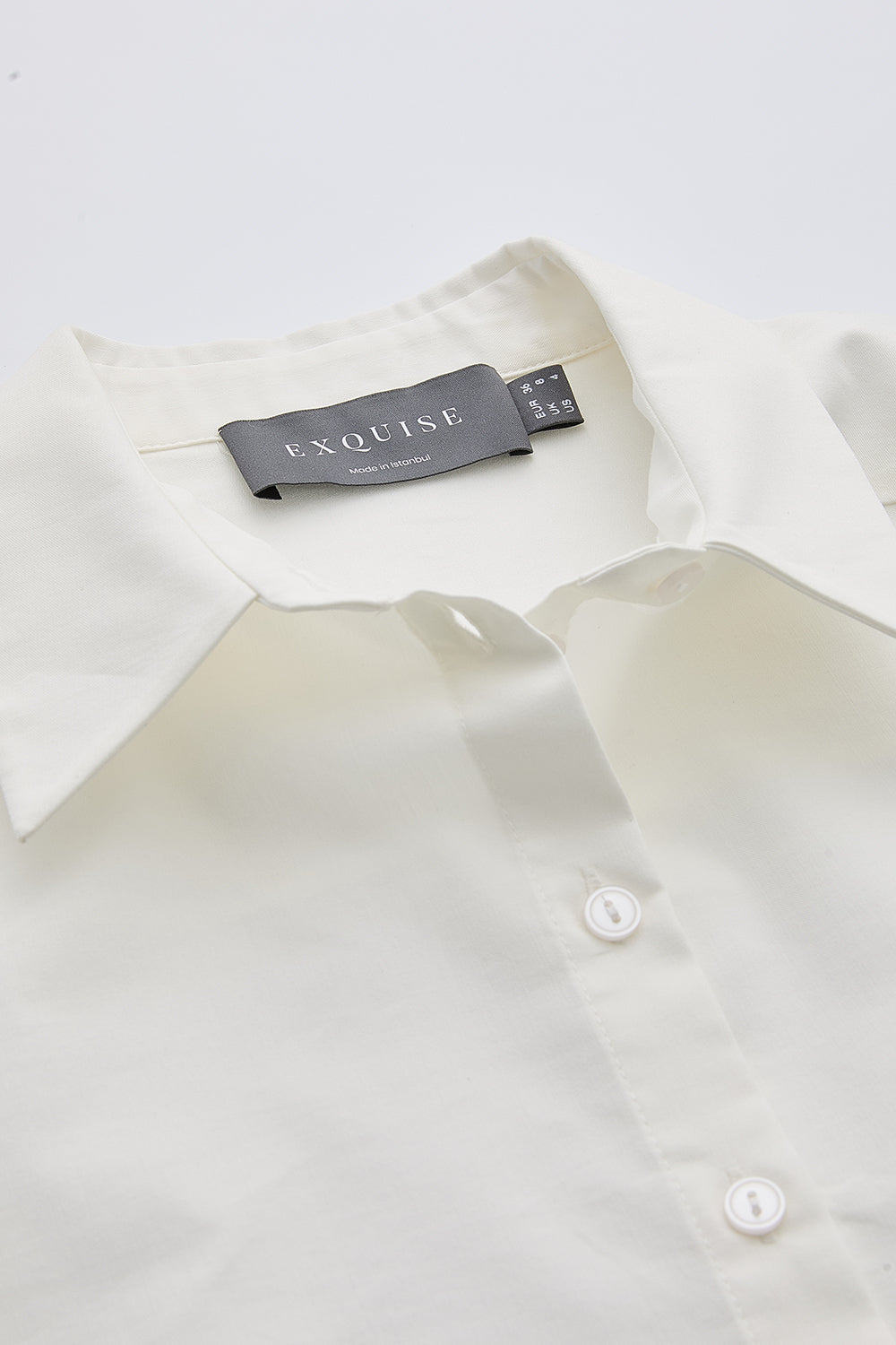 Gömlek Yaka Kısa Kollu Düğmeli Regular Poplin Kemik Gömlek