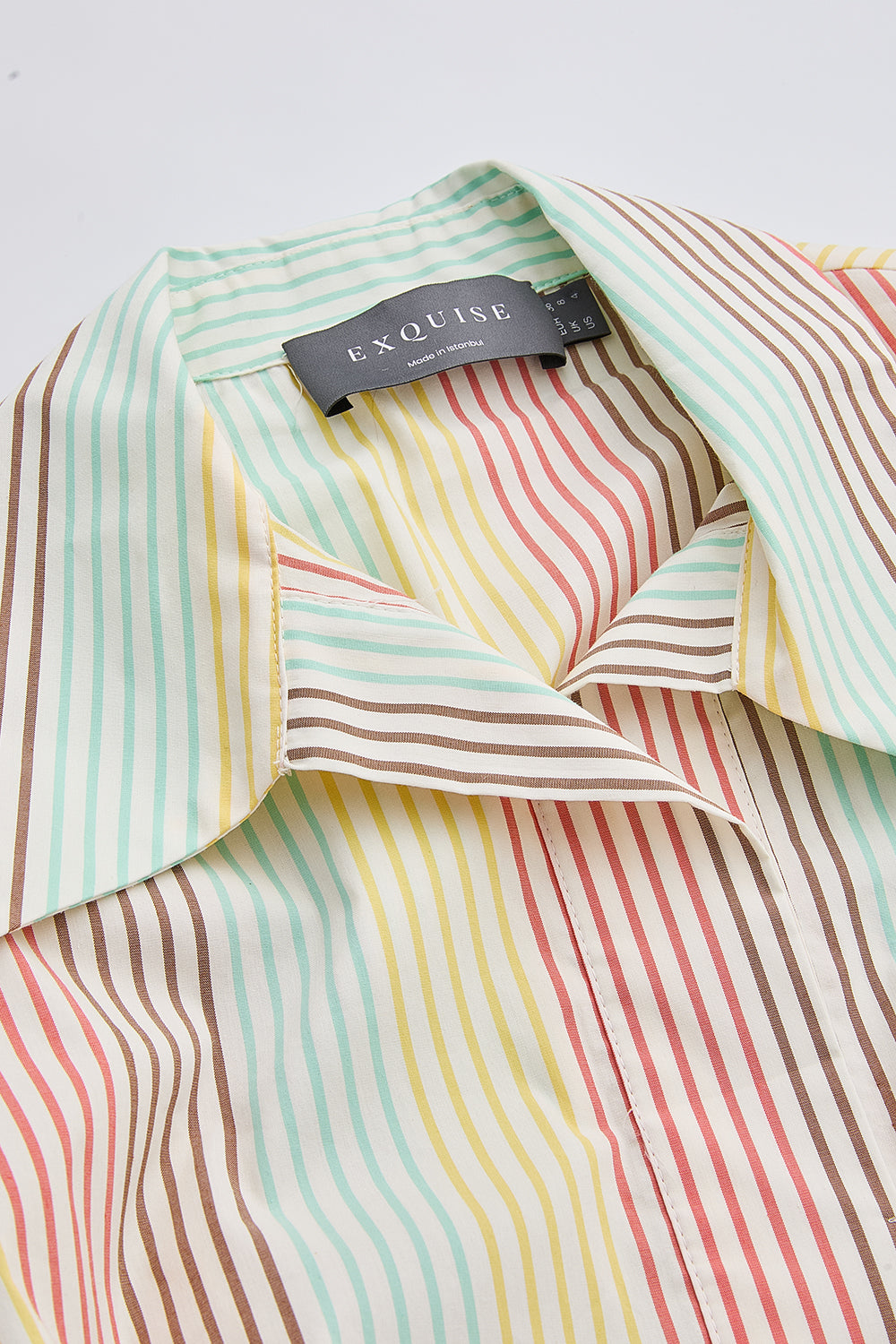 Gömlek Yaka Truvaker Kol Kuşaklı Regular Midi Çok Renkli Elbise