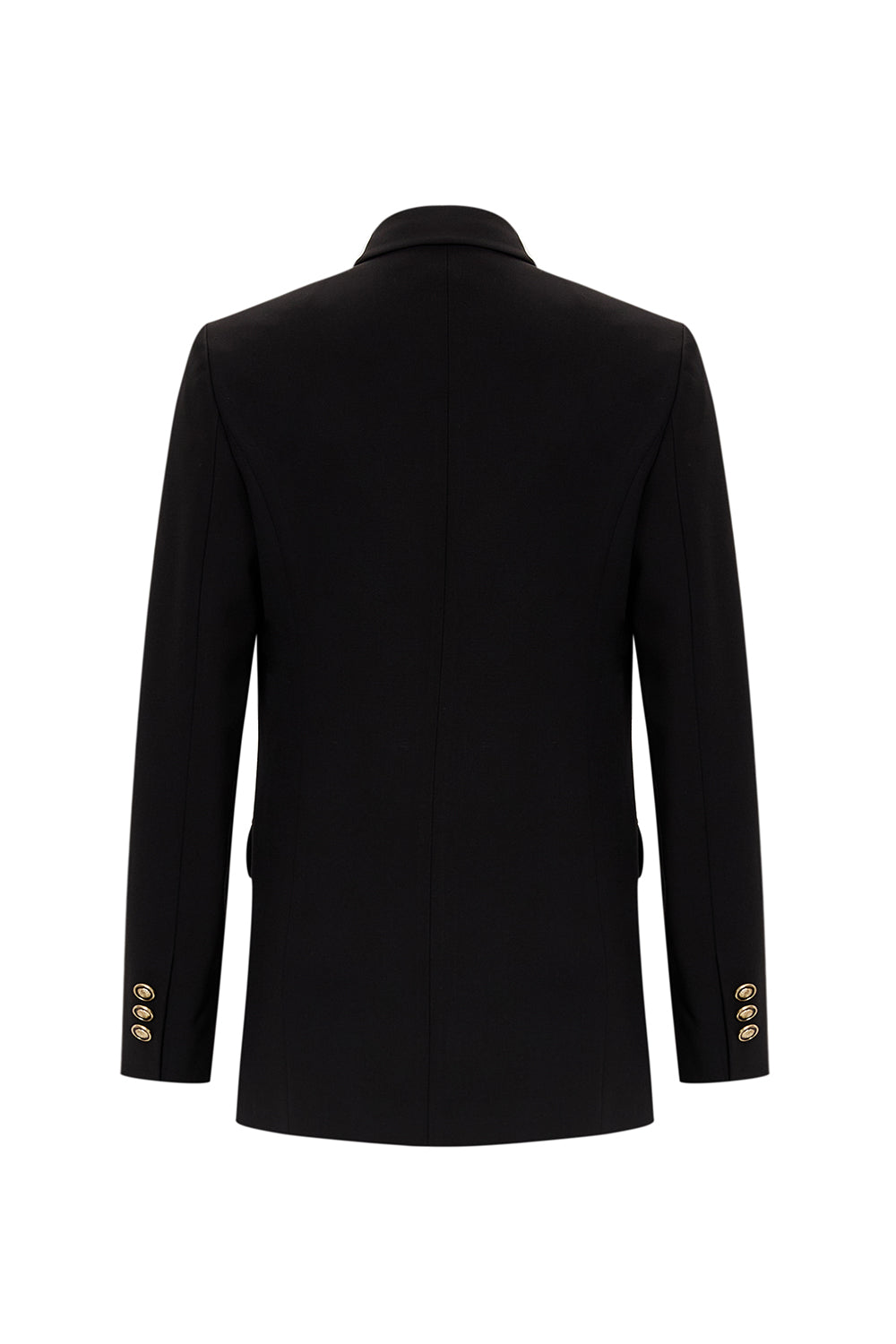 Gold Düğme Detaylı Kruvaze Dokuma Blazer Ceket