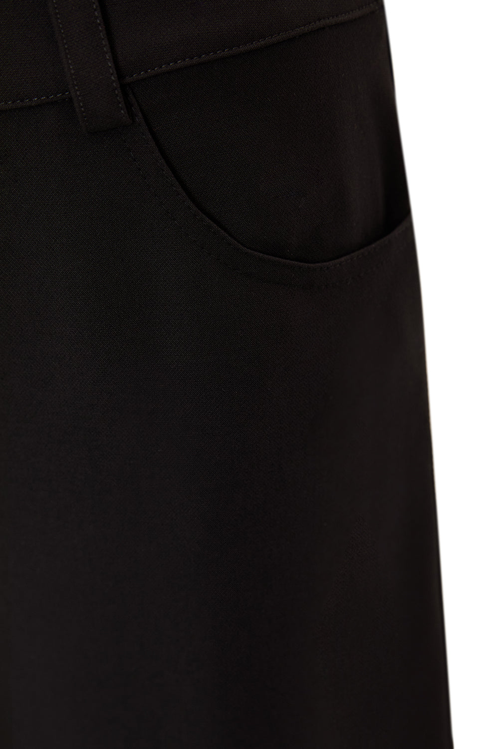 Geniş Paça Yüksek Bel Cepli Dokuma Pantolon