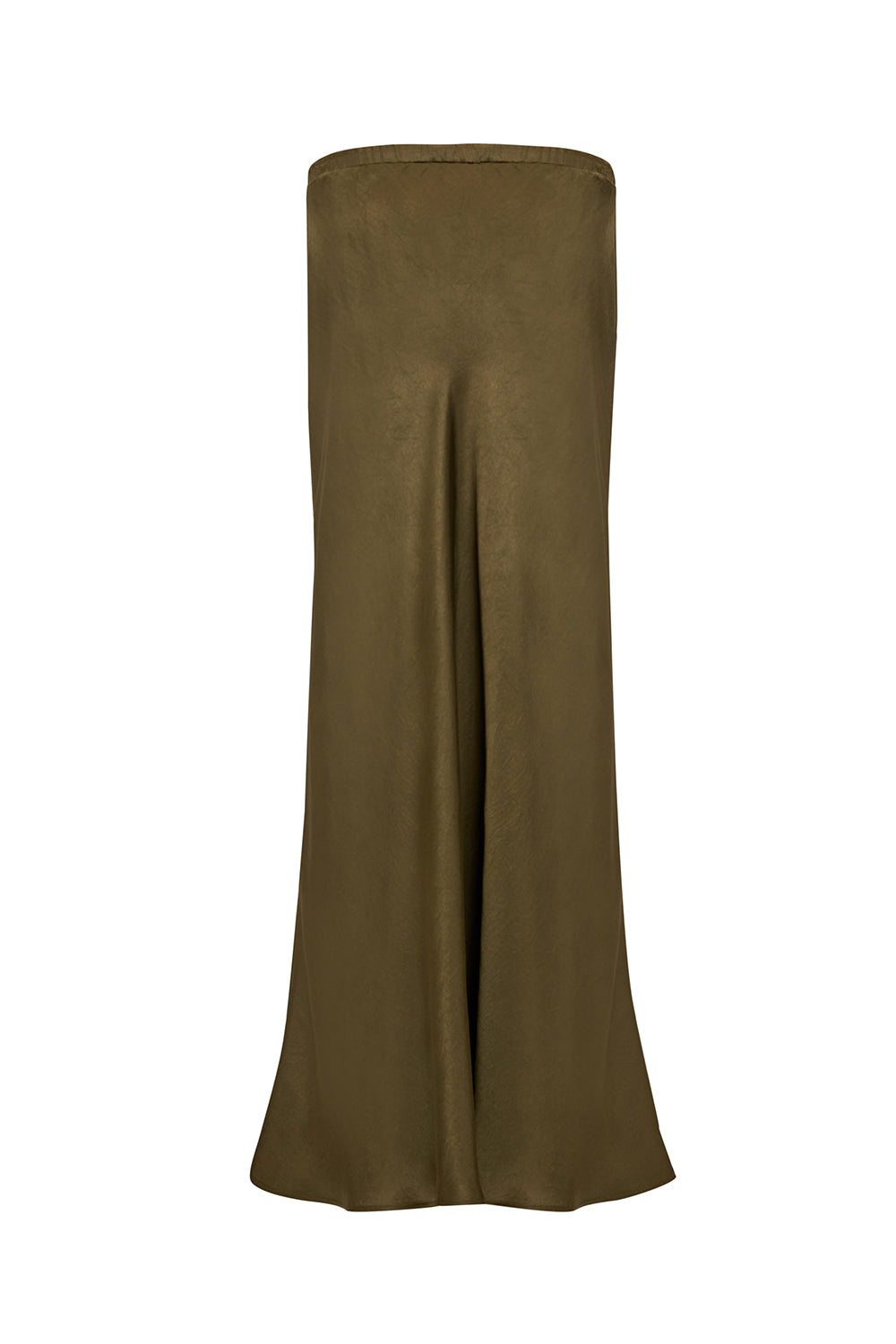 Saten Yüzeyli Bağcıklı Regular Dokuma Midi Etek