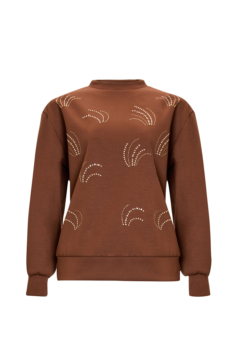 Desenli Taş İşlemeli Regular Uzun Kol Sweatshirt