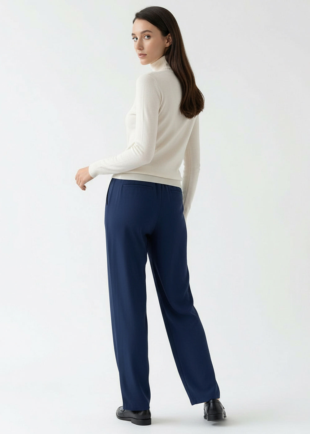 Lastikli Bel Bağcıklı Regular Pantolon