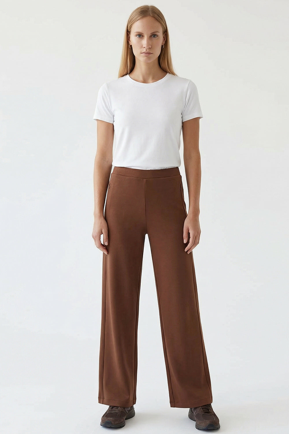 Beli Bağcıklı Regular Örme Pantolon