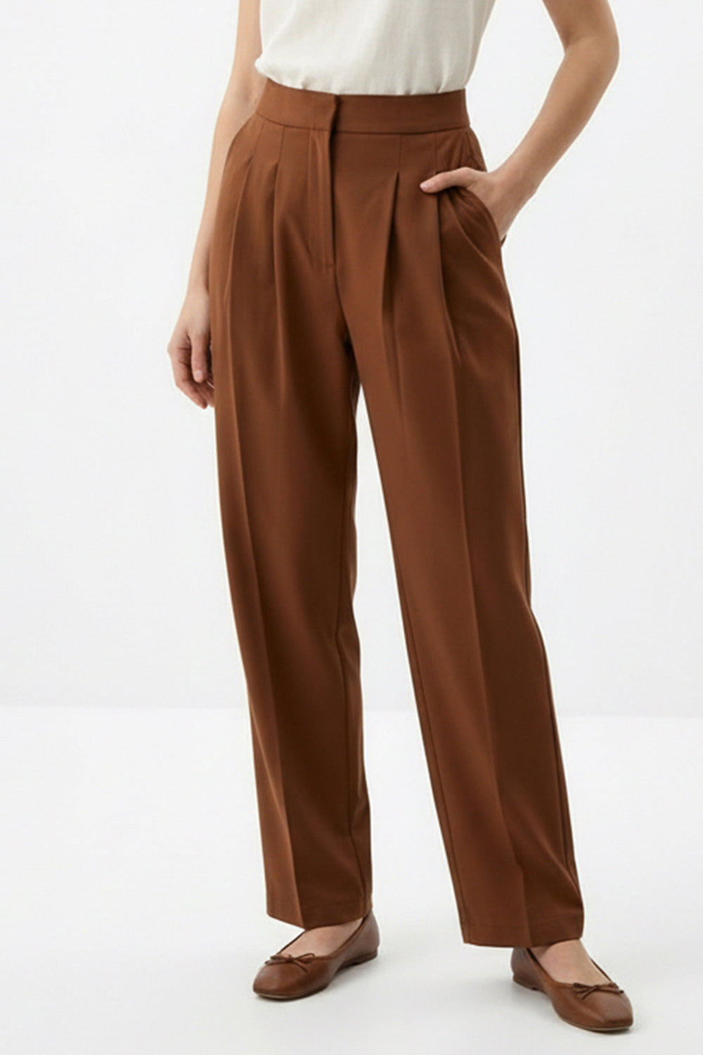 Modern Düz Kesim Pamuklu Pantolon