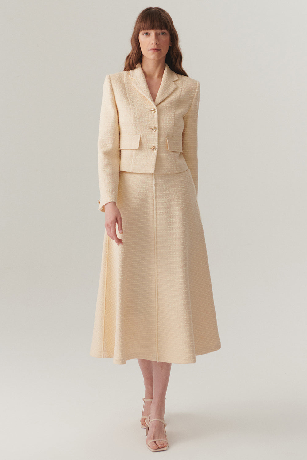 Kruvaze Cepli Regular Fit Ekru Ceket