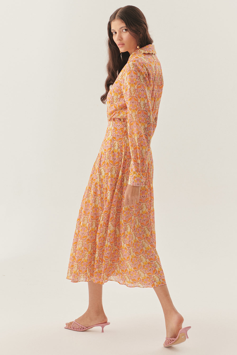 Çiçek Desenli Midi Boy Etek