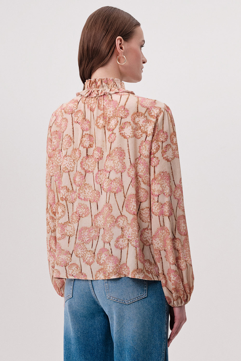 Yakası Süs Dikişli Lastikli Bağcıklı Regular Çok Renkli Bluz