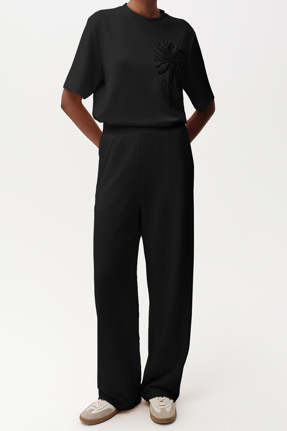 Geniş Paça Regular Örme Pantolon